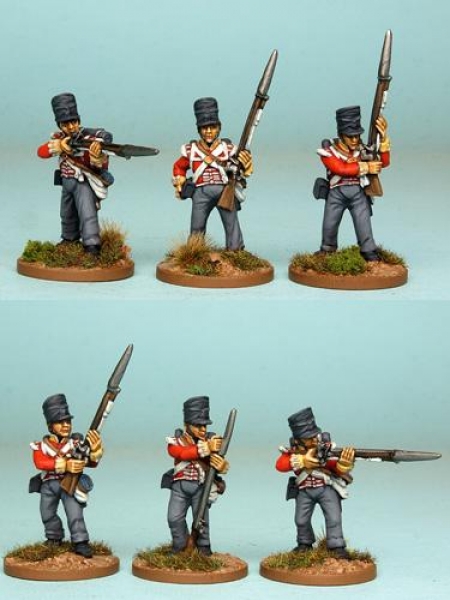 Front Rank Miniatures: BNRPK17 Mixed British Flank Company In Covered Belgic Shako, Firing Line (6 F