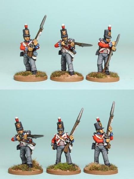 Front Rank Miniatures: BNRPK19 Mixed British Centre Company In Stovepipe Shako, Firing Line (6 Figur