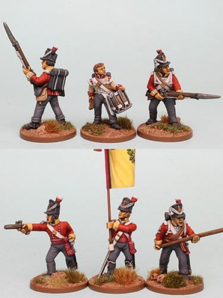 Front Rank Miniatures: BNRPK29 Mixed British Command In Belgic Shako, Defending the Colour! (6 Figur