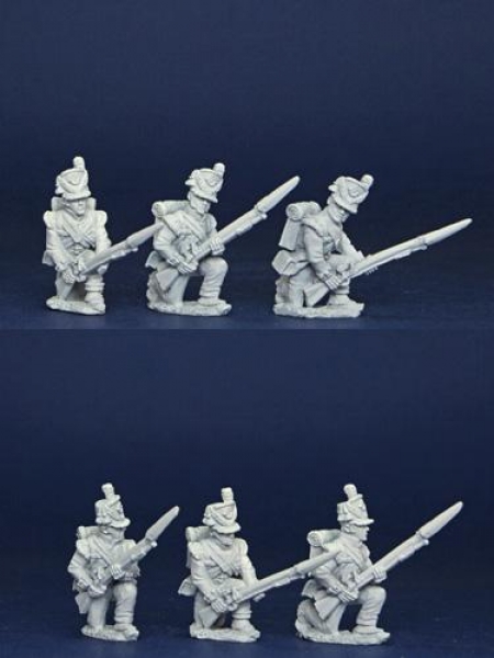 Front Rank Miniatures: BNRPK32 Mixed British Light Company In Belgic Shako, Kneeling, Defending (6 F