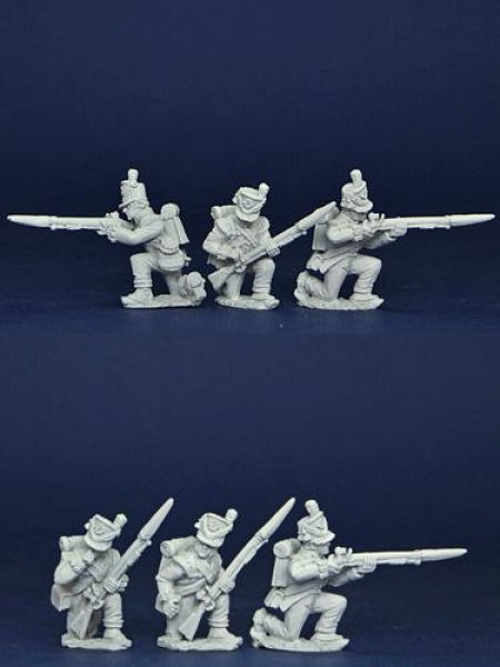 Front Rank Miniatures: BNRPK35 Mixed British Light Company In Belgic Shako, Kneeling Firing/Loading 
