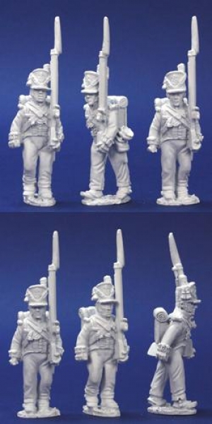 Front Rank Miniatures: BNRPK5 Mixed British Centre Company In Belgic Shako Marching (6 Figures)