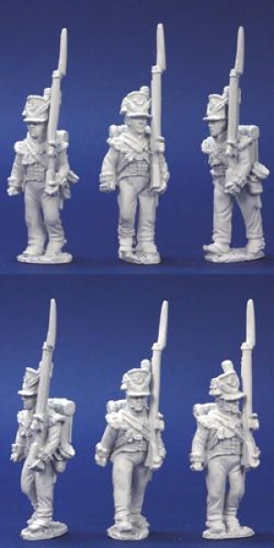 Front Rank Miniatures: BNRPK7 Mixed British Light Company In Belgic Shako Marching (6 Figures)