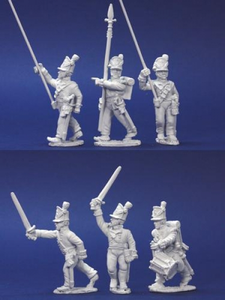 Front Rank Miniatures: BNRPK8 Mixed British Command In Belgic Shako Advancing (6 Figures)