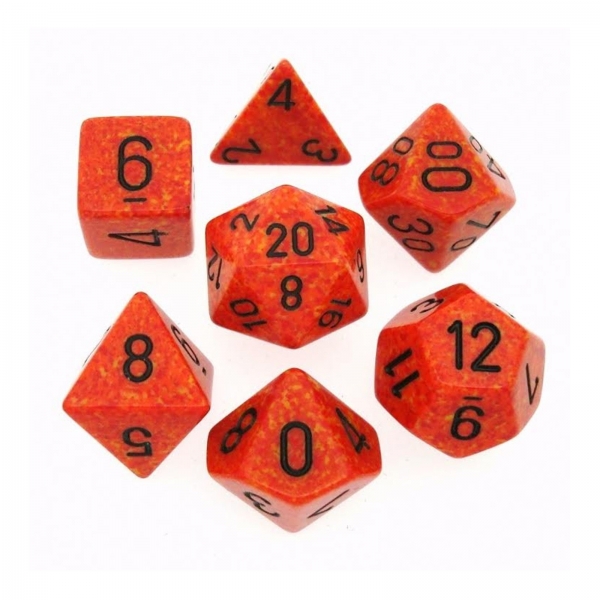 Chessex Dice: Fire Poly 7-dice Cube