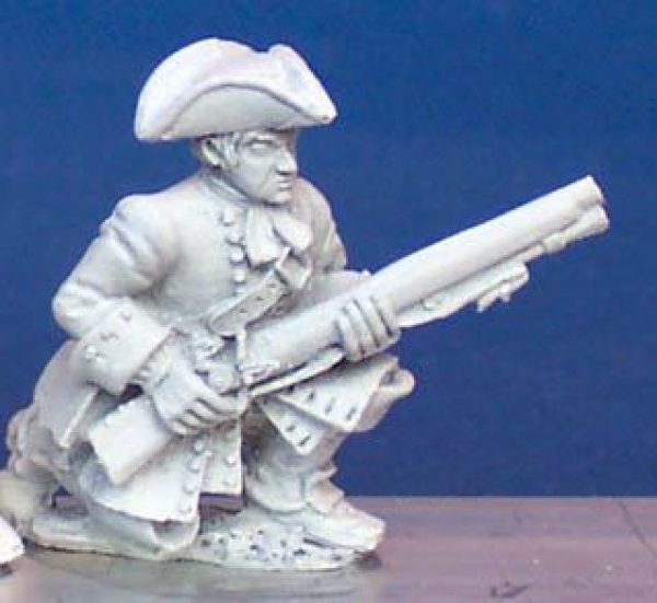 Front Rank Miniatures: BSC19 Dragoon Trooper In Tricorn, Kneeling At Ready (6 figures)