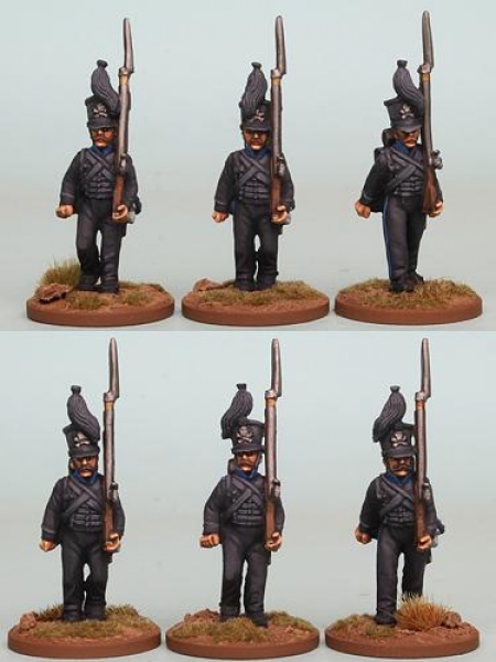 Front Rank Miniatures: BWNRPK1 Brunswick Oels Jagers/Leib Battalion, Marching (6 Figures)