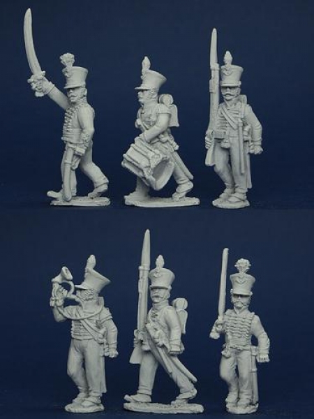 Front Rank Miniatures: BWNRPK10 Brunswick Light Infantry, Command Advancing (6 Figures)