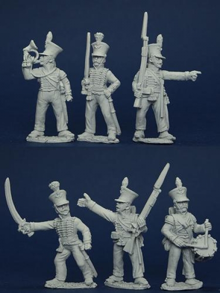 Front Rank Miniatures: BWNRPK12 Brunswick Light Infantry, Command Standing (6 Figures)