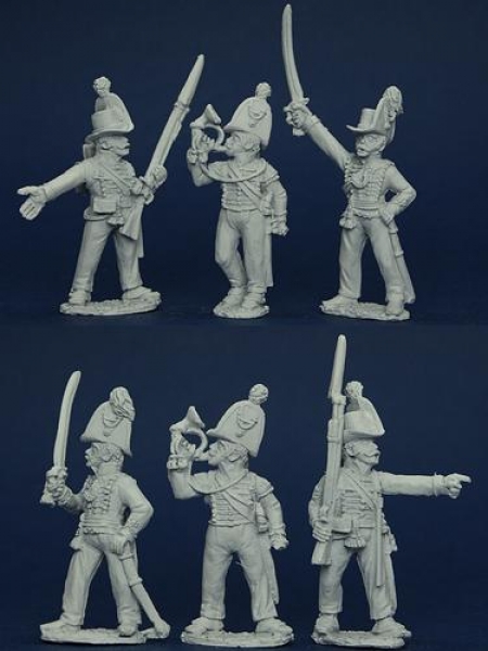 Front Rank Miniatures: BWNRPK14 Brunswick Avantgarde Light Infantry, Command Standing (6 Figures)