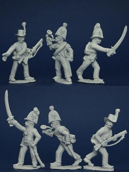 Front Rank Miniatures: BWNRPK16 Brunswick Avantgarde Jager Command, Skirmishing (6 Figures)