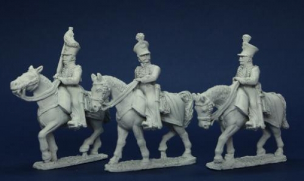 Front Rank Miniatures: BWNRPK23 Brunswick Mounted Infantry Officers (3 Mounted Figures)