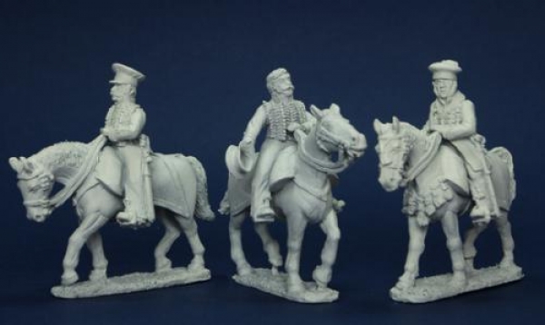 Front Rank Miniatures: BWNRPK24 Brunswick Mounted Personality & Staff Officers (3 Mounted Figures)
