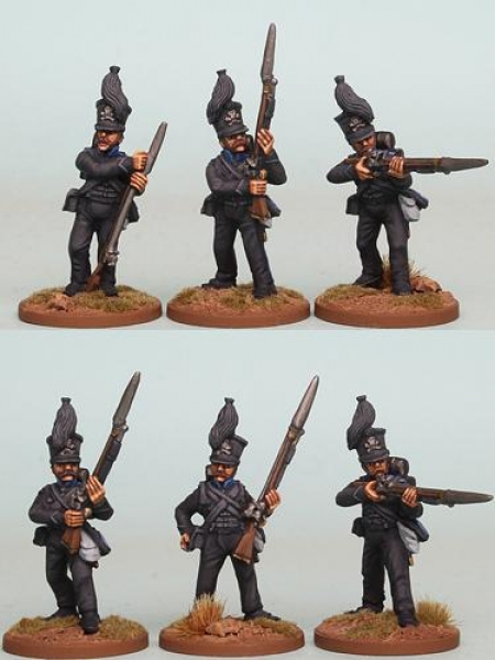 Front Rank Miniatures: BWNRPK3 Brunswick Oels Jagers/Leib Battalion, Firing Line (6 Figures)