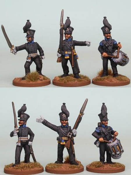 Front Rank Miniatures: BWNRPK4 Brunswick Oels Jagers/Leib Battalion, Command Standing (6 Figures)