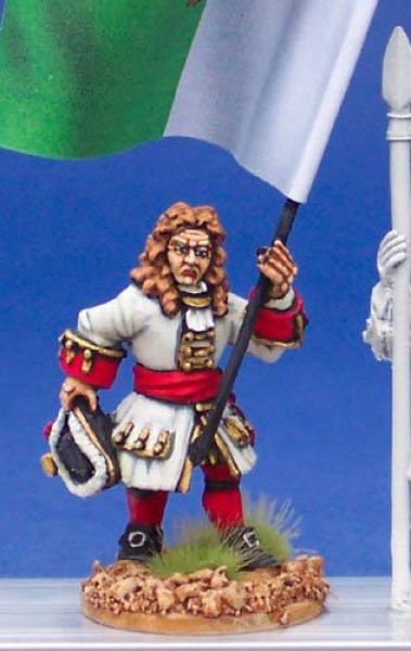 Front Rank Miniatures: DS13 Officer / Standard Bearer Hat In Hand (6 figures)