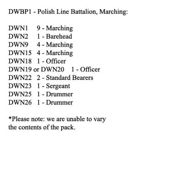Front Rank Miniatures: DWBP1 Polish Line Marching (25 Figures)