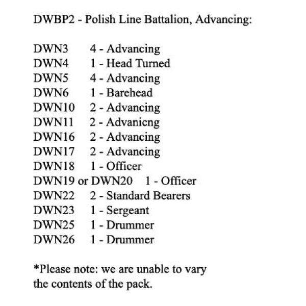 Front Rank Miniatures: DWBP2 Polish Line Advancing (25 Figures)