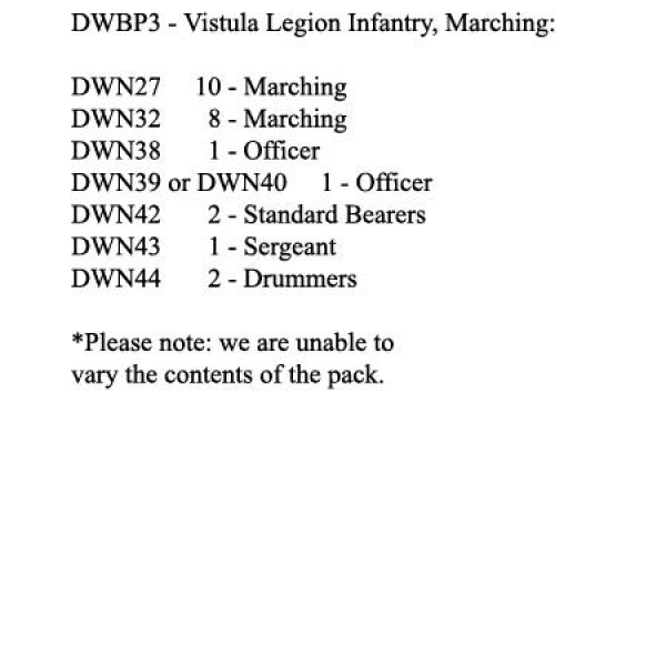 Front Rank Miniatures: DWBP3 Vistula Legion Infantry Marching (25 Figures)