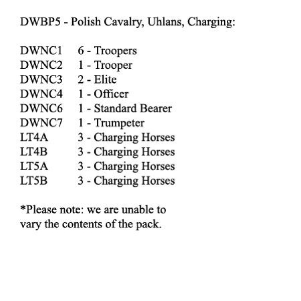 Front Rank Miniatures: DWBP5 Polish Uhlan Regiment, Charging (12 Mounted Figures)