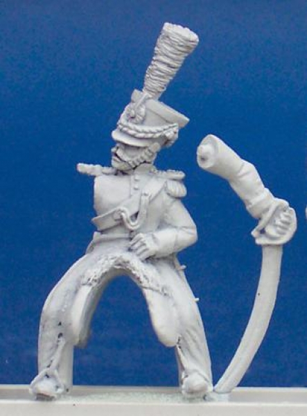 Front Rank Miniatures: DWNC12 Chasseur A Cheval - Officer Leading, (Separate Pivoting Sword Arm) (6 