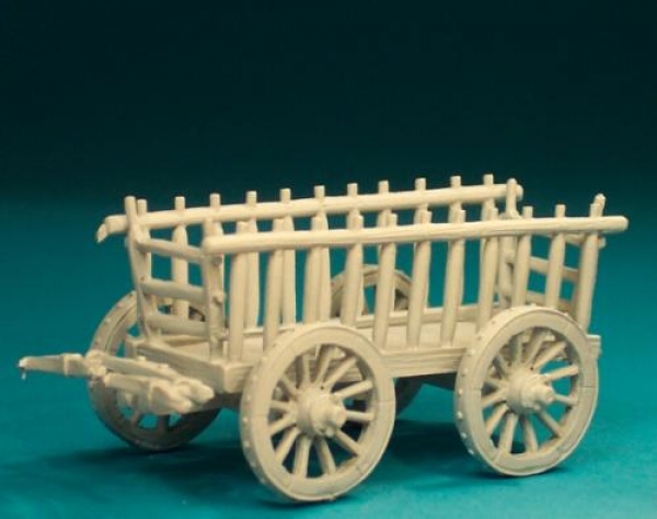 Front Rank Miniatures: EQ74 - 4 Wheeled Baggage Wagon (For 2 Horse/Oxen) [1 Per Pack]