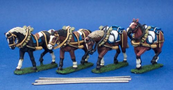 Front Rank Miniatures: EQ94 French Four Horse Limber Team.