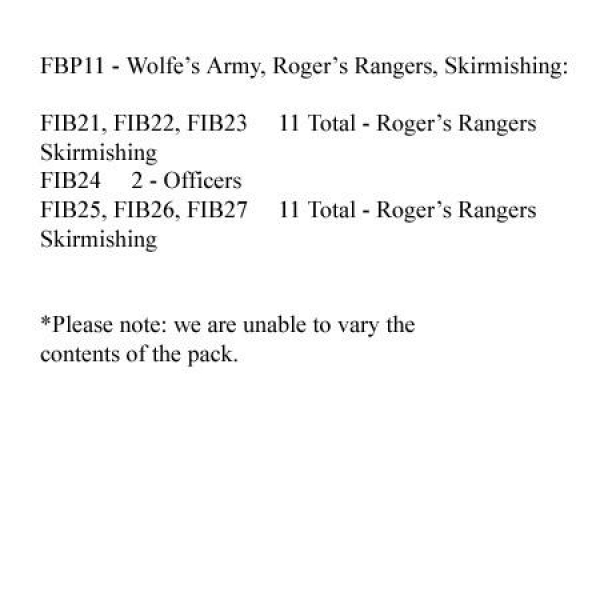 Front Rank Miniatures: FBP11 Provincials & Rangers - Rogers Rangers Skirmishing (24 Figures)