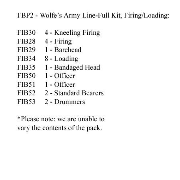 Front Rank Miniatures: FBP2 Wolfe's Army British Line Battalions - British Line, Full Kit, Firing / 