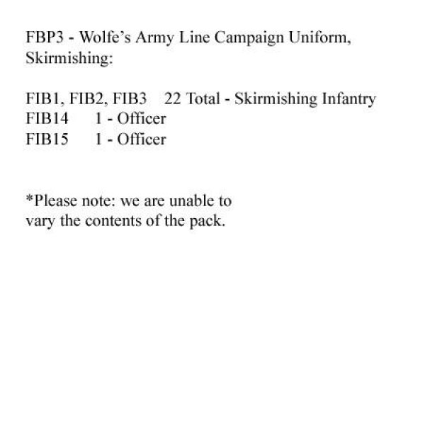 Front Rank Miniatures: FBP3 Wolfe's Army British Line Battalions - British Line, Campaign Uniform, S