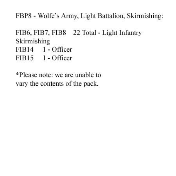 Front Rank Miniatures: FBP8 Wolfe's Army - British Light Infantry Skirmishing (24 Figures)