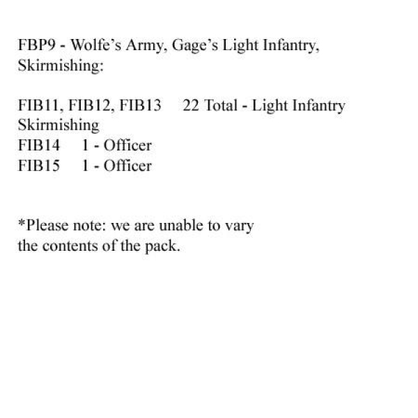 Front Rank Miniatures: FBP9 Wolfe's Army - Gages Light Infantry Skirmishing (24 Figures)