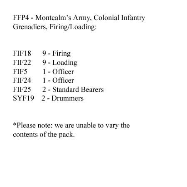 Front Rank Miniatures: FFP4 French Colonial Grenadiers Firing / Loading (24 Figures)