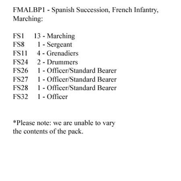 Front Rank Miniatures: FMALBP1 French Infantry Marching (24 Figures)