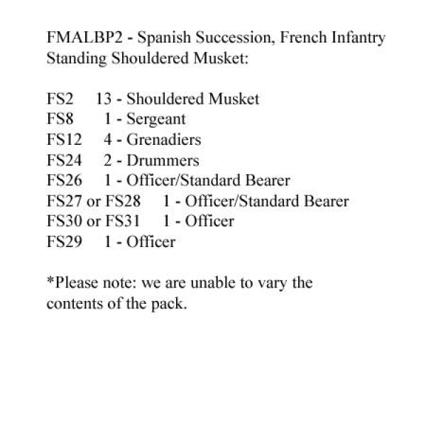Front Rank Miniatures: FMALBP2 French Infantry Standing Shouldered Musket (24 Figures)