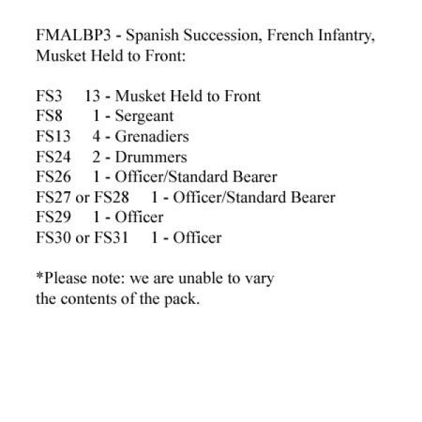 Front Rank Miniatures: FMALBP3 French Infantry Standing Musket Held To Front (24 Figures)