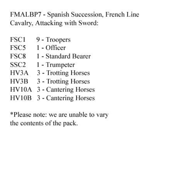 Front Rank Miniatures: FMALBP7 French Line Cavalry Attacking With Sword (12 Mounted Figures)