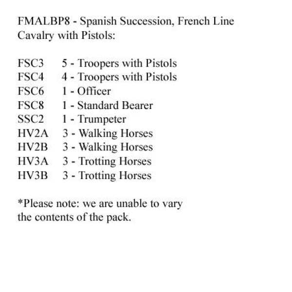 Front Rank Miniatures: FMALBP8 French Line Cavalry With Pistols (12 Mounted Figures)