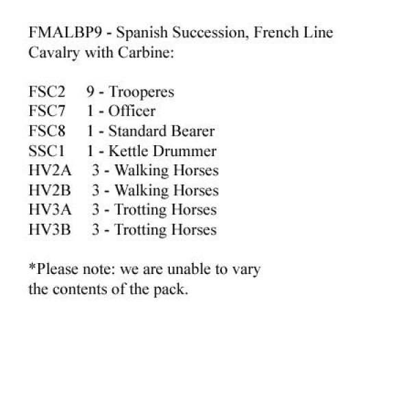 Front Rank Miniatures: FMALBP9 French Line Cavalry With Carbines (12 Mounted Figures)