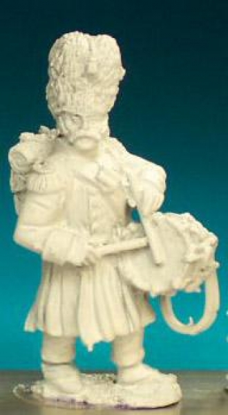 Front Rank Miniatures: FN145 Chasseur Drummer - Standing, Greatcoat And Bearskin (6 figures)