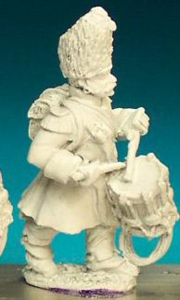 Front Rank Miniatures: FN148 Grenadier Drummer - Advancing, Greatcoat And Bearskin (6 figures)