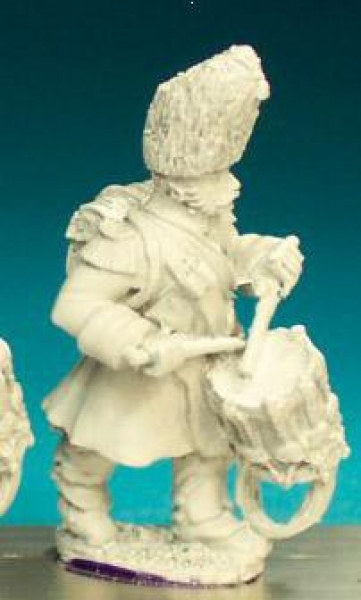 Front Rank Miniatures: FN154 Dutch Grenadier Drummer - Advancing, Greatcoat And Bearskin (6 figures)