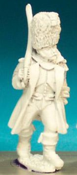 Front Rank Miniatures: FN180 Officer - Chasseur Officer Marching, Greatcoat And Bearskin (6 figures)