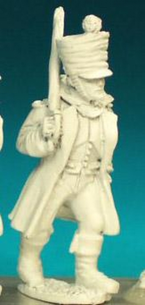 Front Rank Miniatures: FN280 Pre 1812 Officer In Greatcoat And Weatherproof Shako, Advancing (6 figu