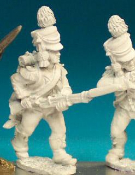 Front Rank Miniatures: FN312 Early Shako With Drooping Side Plume Pre 1806 - Chasseur Advancing, Low