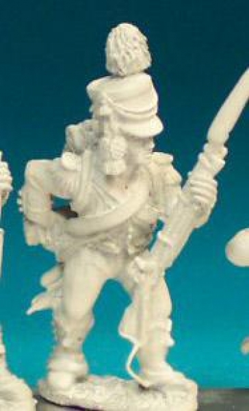 Front Rank Miniatures: FN315 Early Shako With Drooping Side Plume Pre 1806 - Chasseur Loading (6 fig