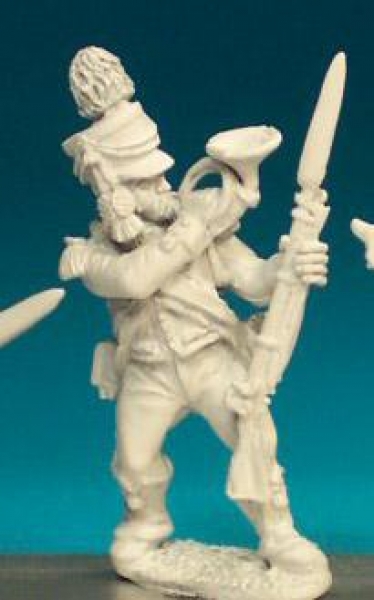 Front Rank Miniatures: FN327 Early Shako With Drooping Side Plume Pre 1806 - Voltigeur Cornet (6 fig