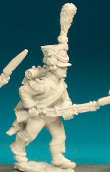 Front Rank Miniatures: FN331 Shako With Upright Plume, Post 1806 - Chasseur Advancing, Low Porte (6 