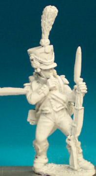 Front Rank Miniatures: FN333 Shako With Upright Plume, Post 1806 - Chasseur Biting Cartridge (6 figu