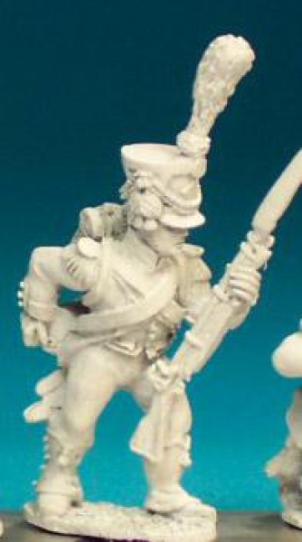 Front Rank Miniatures: FN334 Shako With Upright Plume, Post 1806 - Chasseur Loading (6 figures)